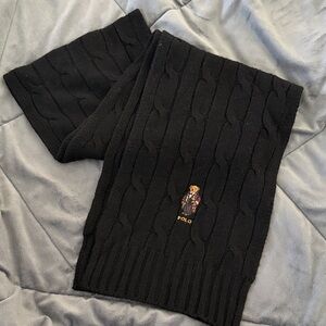 Polo Black Cable Knit Scarf